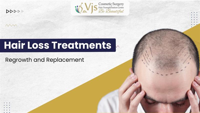 Thin hair loss treatment consultation at VJ Clinics for regrowth and hair replacement.